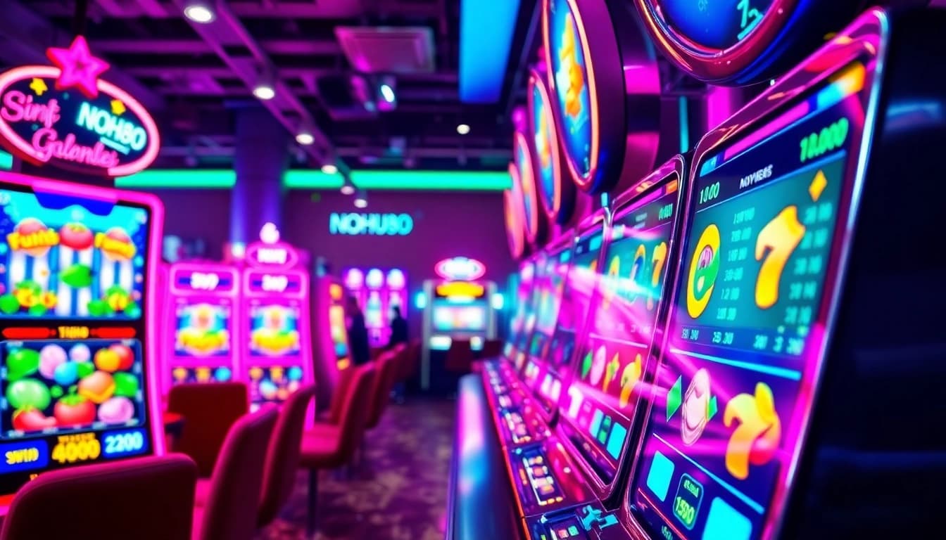Exciting NOHU90 online casino gaming environment with vibrant slot machines.