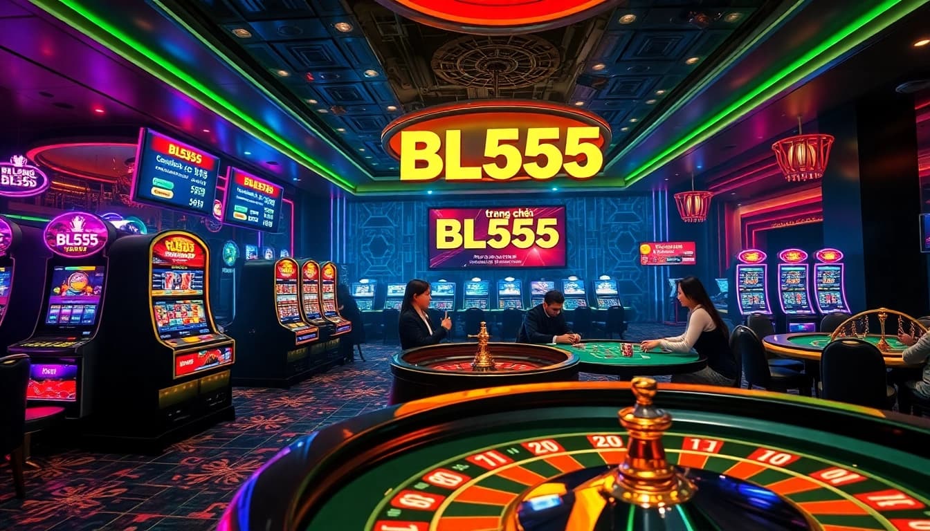 Experience the excitement at trang chủ BL555 with vibrant casino visuals and dynamic gaming actions.