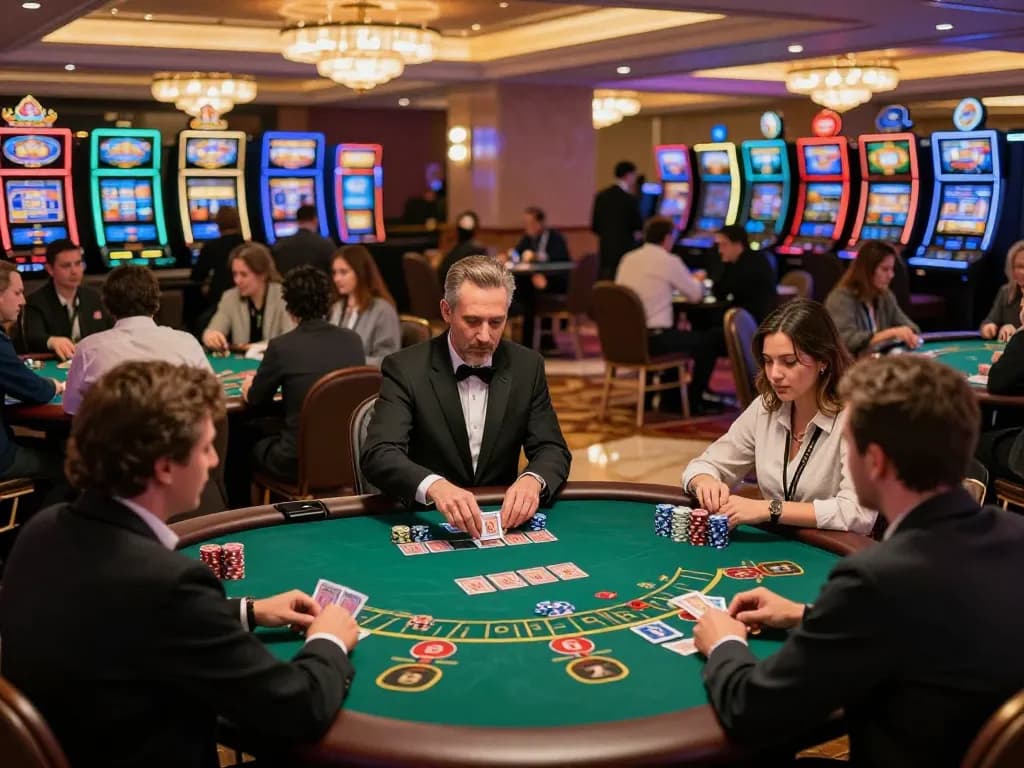 gameradar showcasing engaged players at a blackjack table in luxury casino environment
