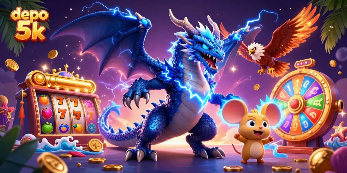 Experience thrilling gameplay at depo 5k with captivating slot reels and vibrant characters.