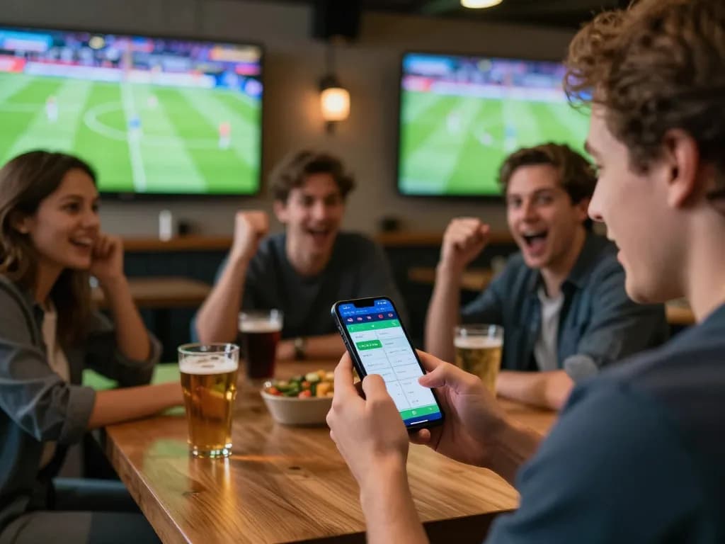 Soi keo bong da hom nay action with a viewer placing bets on a smartphone while enjoying a live football match