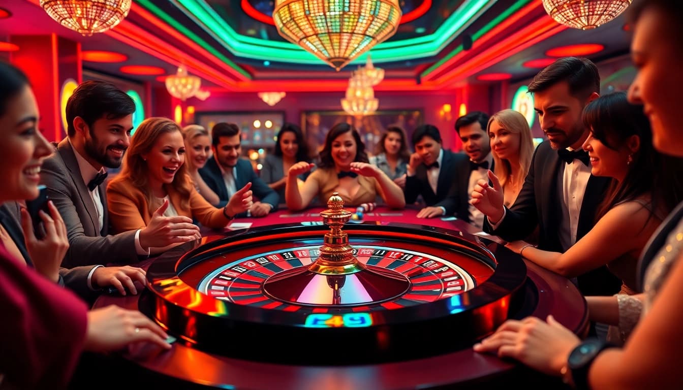 Exciting roulette experience at 789f showcasing vibrant casino atmosphere and eager players.