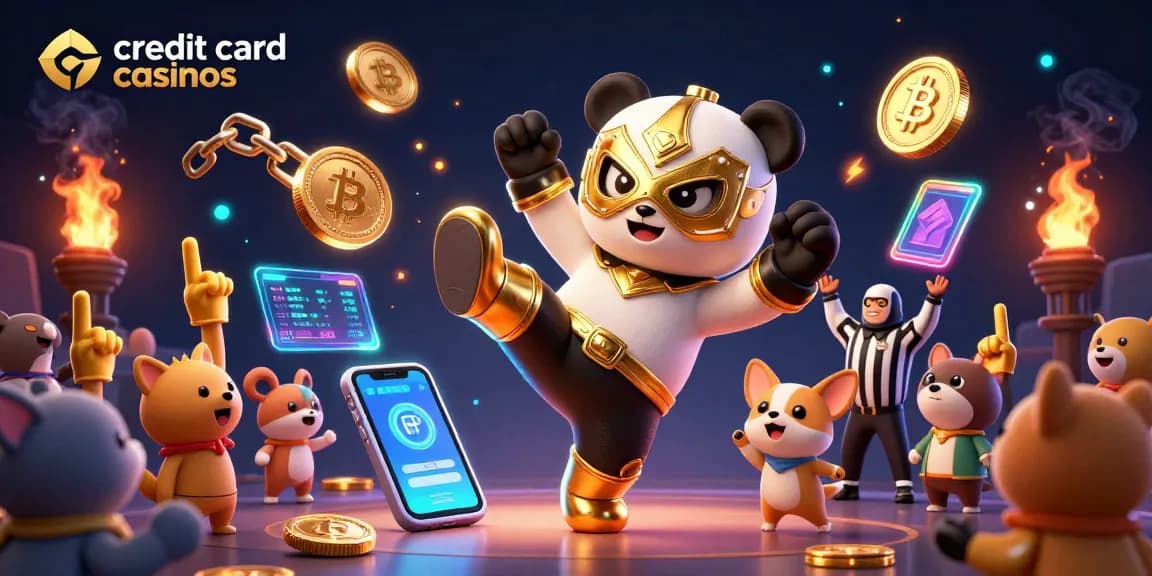 Engage in thrilling action at credit card casinos with lively characters and vibrant gaming elements.