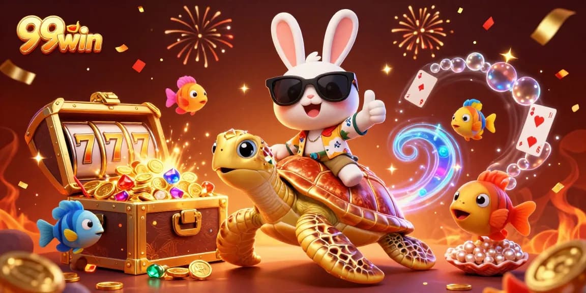 Engage in thrilling slots gameplay at 99win with vibrant characters and glittering treasures.