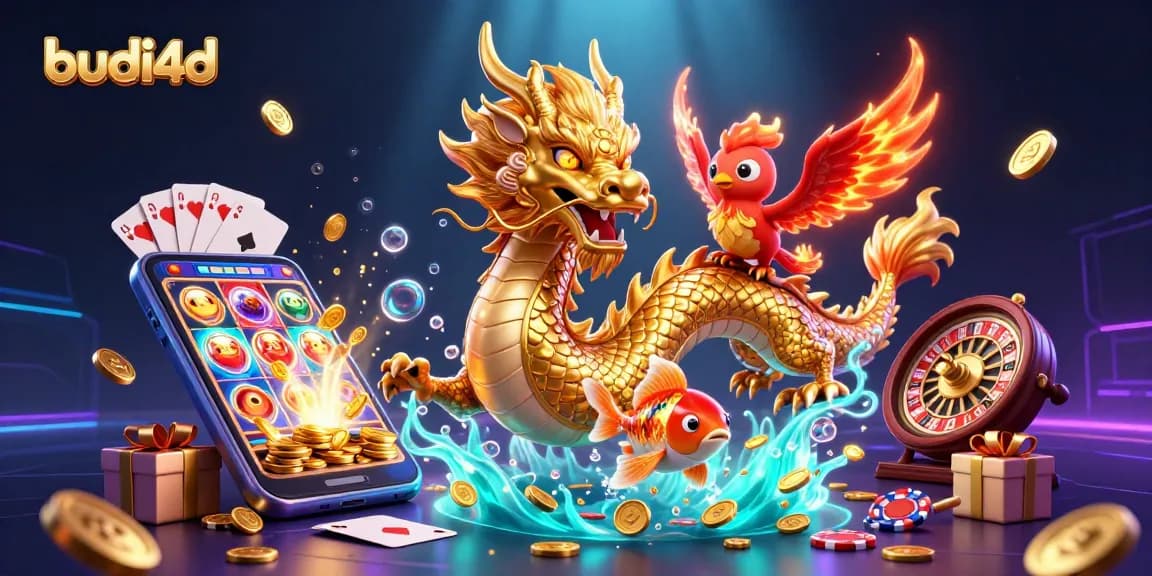 Budi4d engages users with vibrant casino elements and lively characters in this dynamic gaming scene
