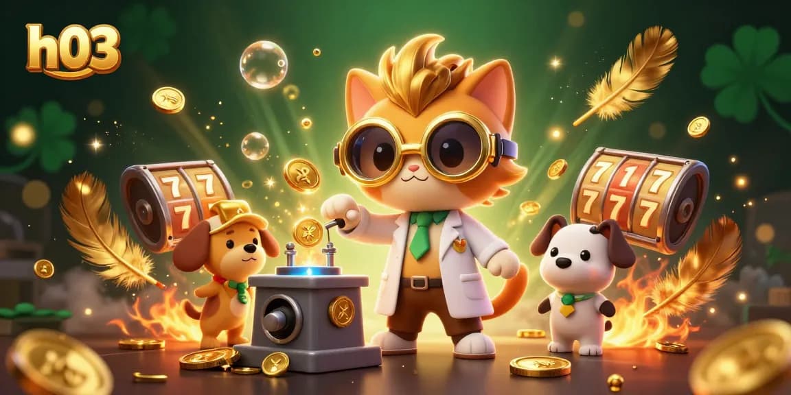 Nikmati permainan yang mendebarkan di H03, di mana gulungan slot yang cerah dan koin emas menciptakan kegembiraan.