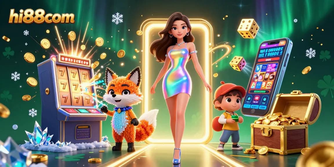 Experience thrilling wins at hi88com with colorful slot machines and dazzling casino elements.