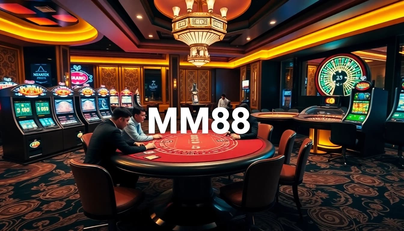 Experience thrilling gameplay at MM88's luxurious casino tables and slot machines.