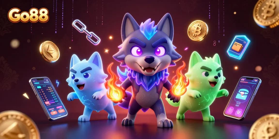 Engage in Go88's thrilling gaming adventure with captivating 3D wolves and crypto elements.