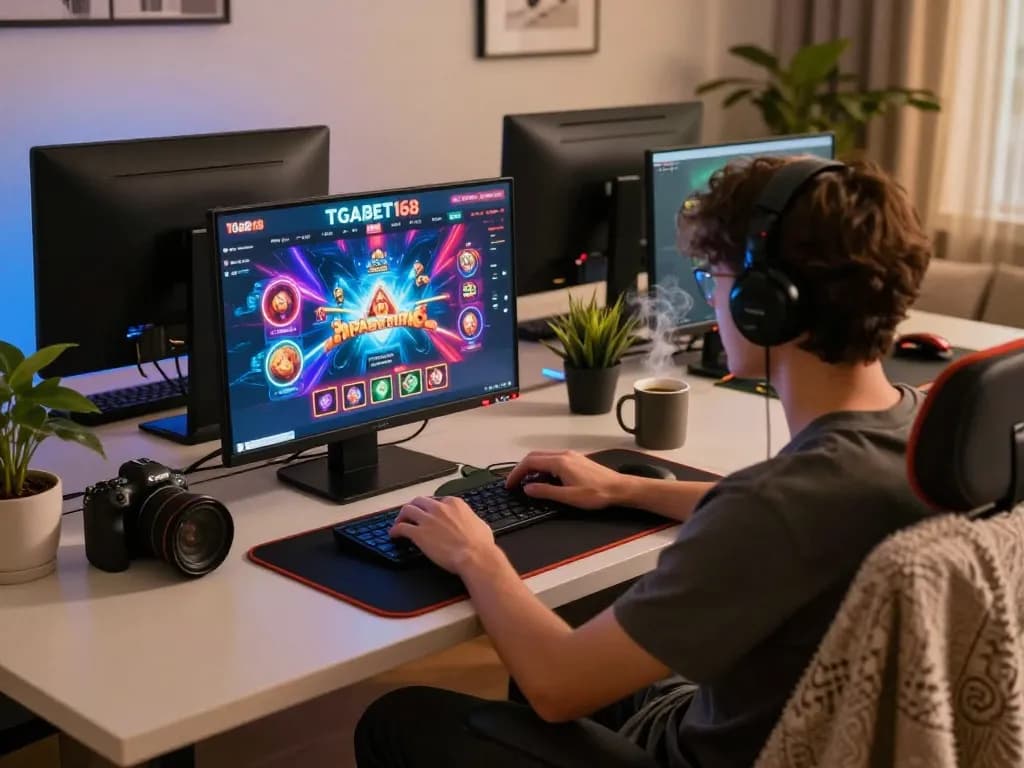 Engaging online gaming session with TGABET168 platform displaying vibrant casino games, focusing on strategic play.