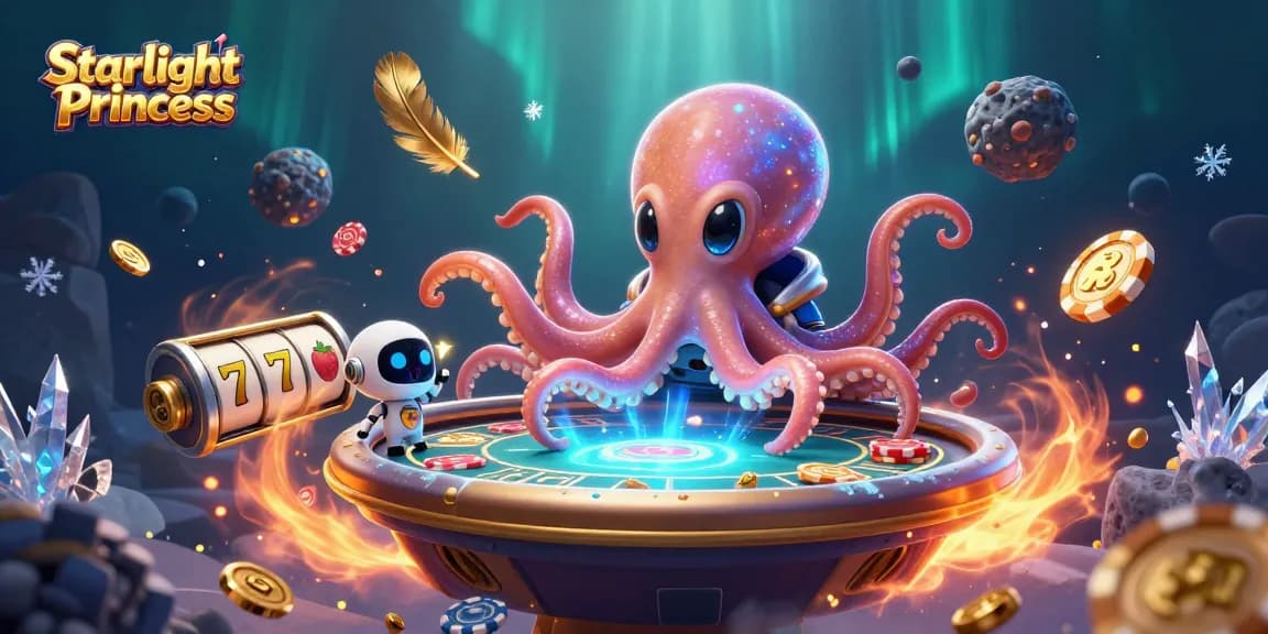 Experience Starlight Princess as an alien octopus orchestrates a thrilling poker game in a vibrant casino atmosphere.