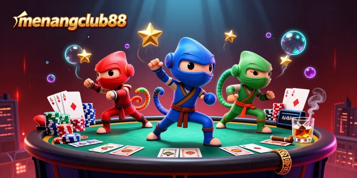 Engage with the action at Menangclub88, where colorful chameleons embrace the thrill of poker.