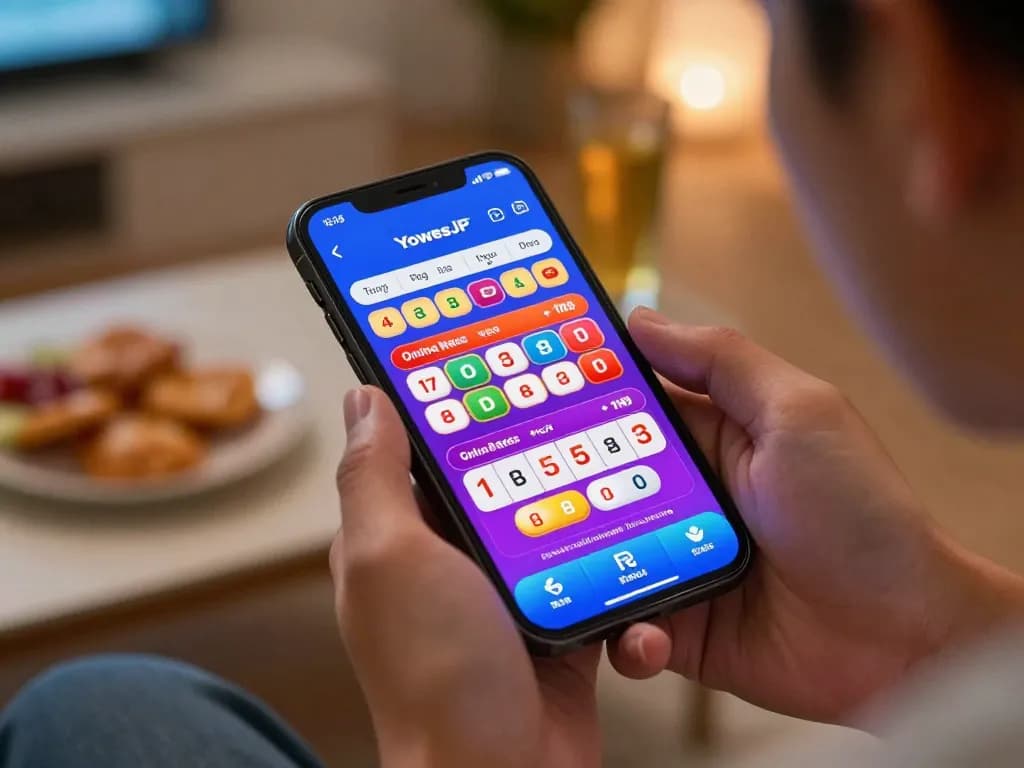 Engaging scene of player using YowesJP app for online Toto Macau gaming