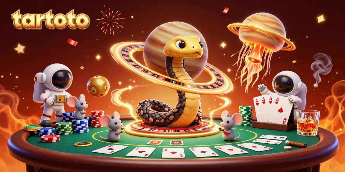 Experience exciting gaming action with tartoto at this vibrant casino scene filled with joy and energy.