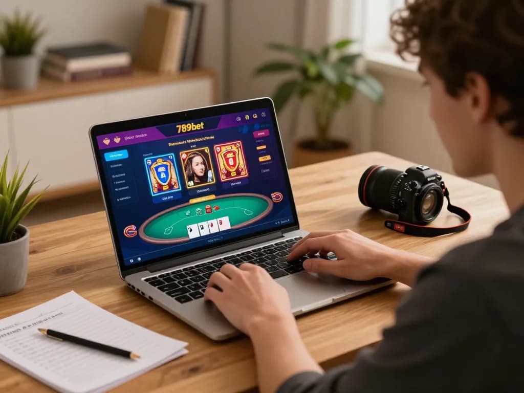 Player enjoying an online gaming session on 789bet, exploring immersive betting options at home.