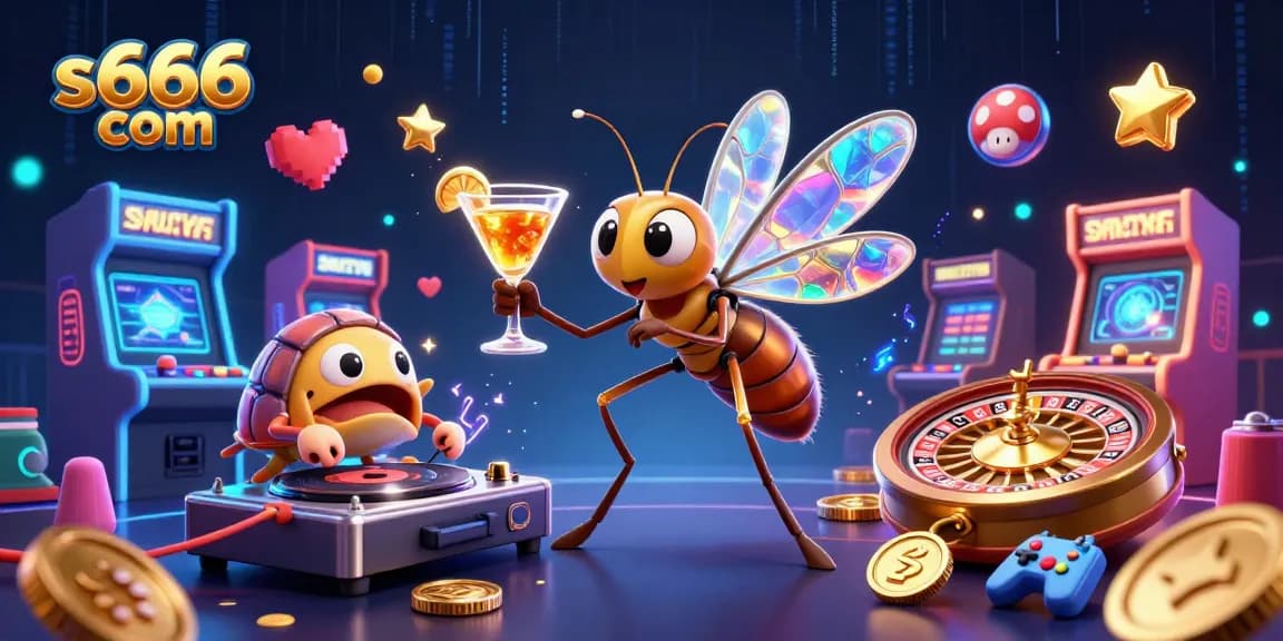 Experience exciting gameplay with s666 com, featuring a unique casino mascot and vibrant gaming elements.