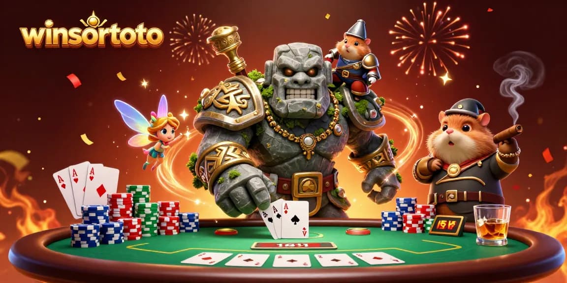 Experience winsortoto excitement in a vivid 3D scene with magical characters and gaming elements.