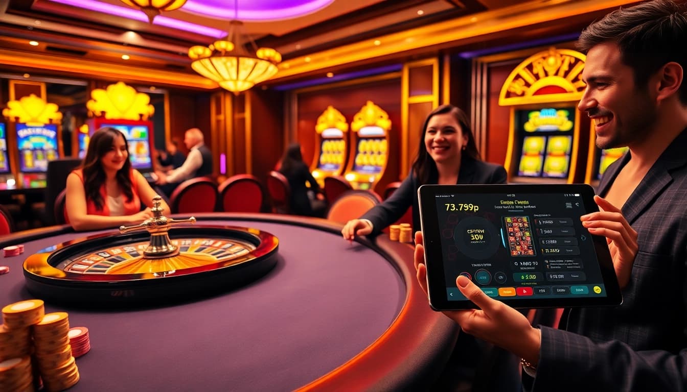 Players enjoying high-stakes excitement at 789p casino tables with vibrant colors.