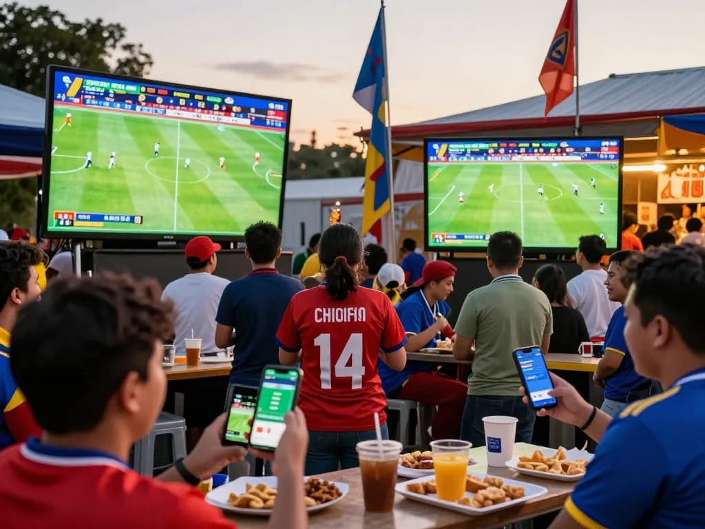 Cá độ bóng đá scene with fans enjoying the thrill of live betting and football matches.