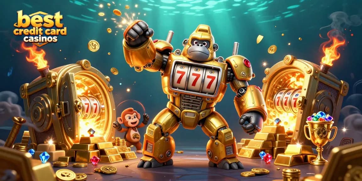 Experience the thrills at the best credit card casinos with vibrant slot machines and golden treasures!