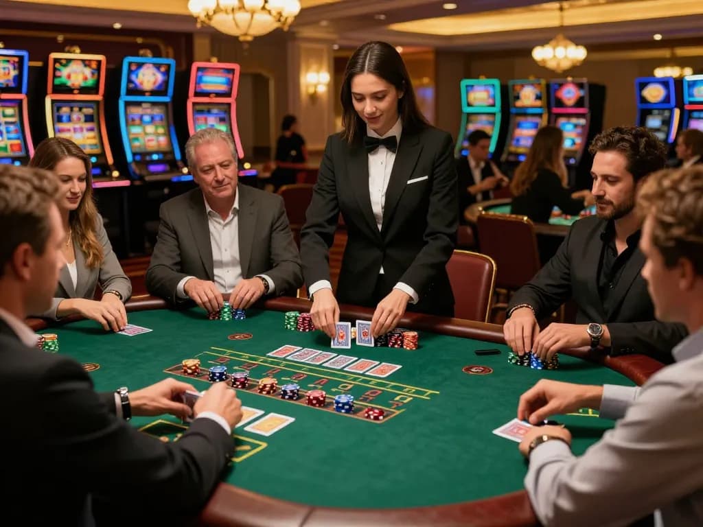 Players engaging in a thrilling game of blackjack at B52 CLUB with warm lighting and vibrant atmosphere.