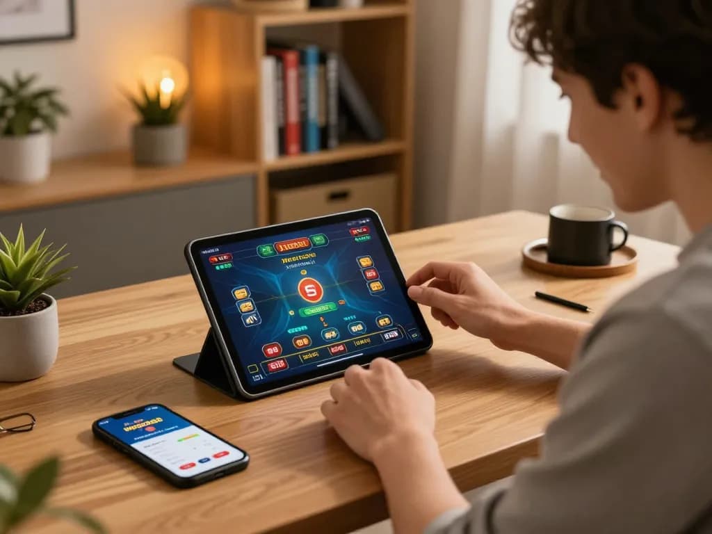 Engage in thrilling gameplay as you download Mega888 APK for Android from your tablet at home.