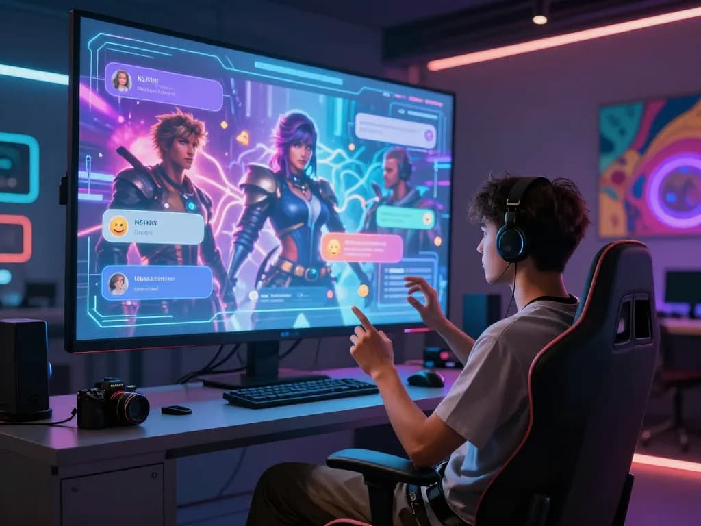 Engaging NSFW AI chat session with dynamic character avatars and immersive virtual environment.