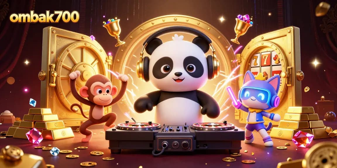 Ombak700 menghadirkan suasana kasino dengan DJ panda dan karakter unik yang bersenang-senang.