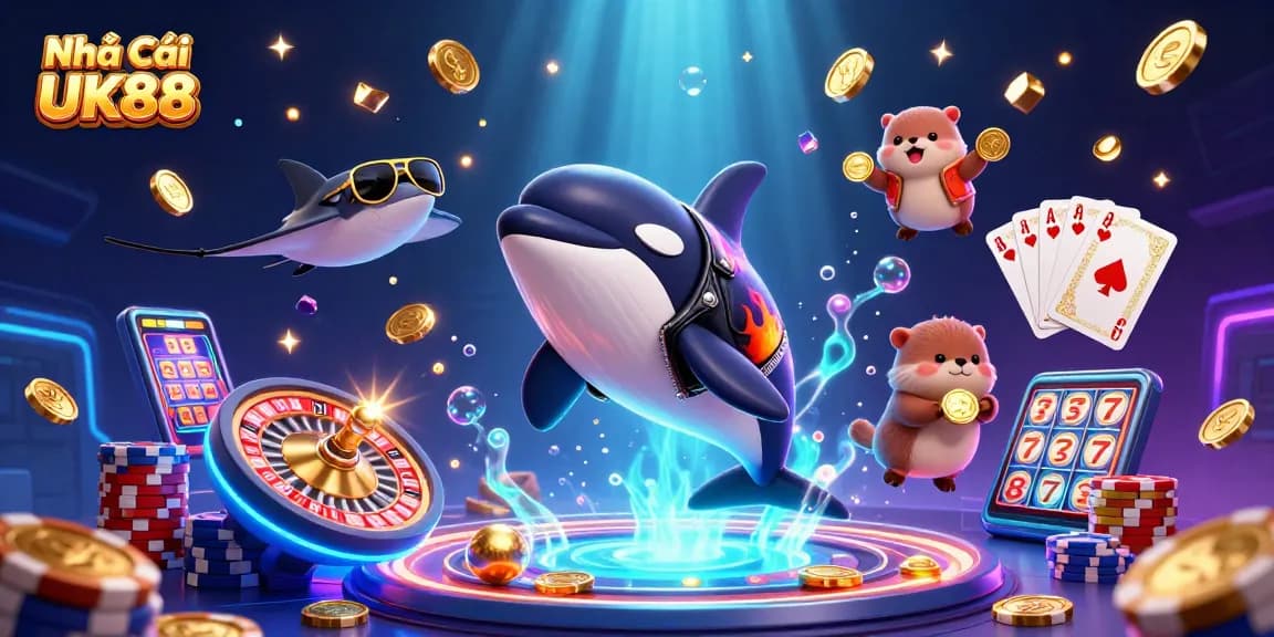 Engage with Nhà Cái UK88 by joining a vibrant casino adventure featuring dynamic characters and game elements.