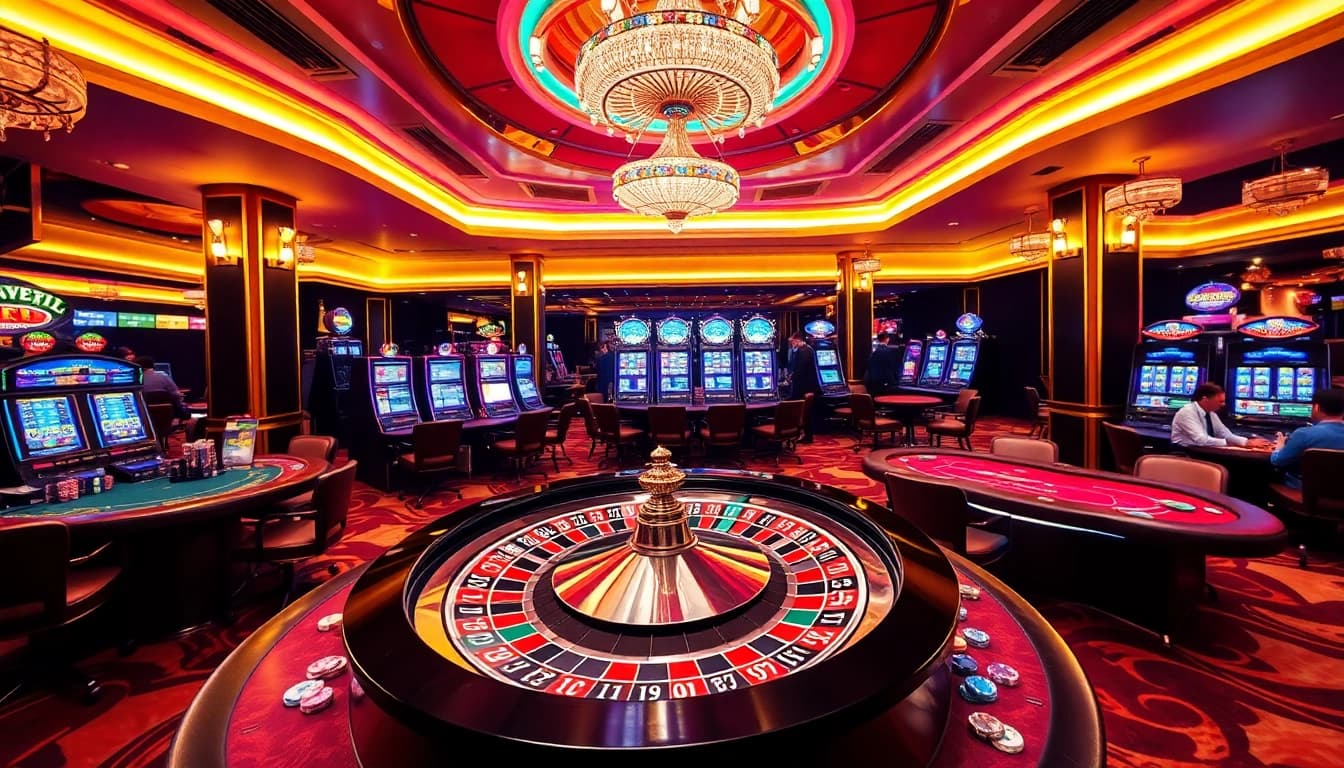 F168 players engaged at a vibrant casino table, showcasing the excitement of gambling.