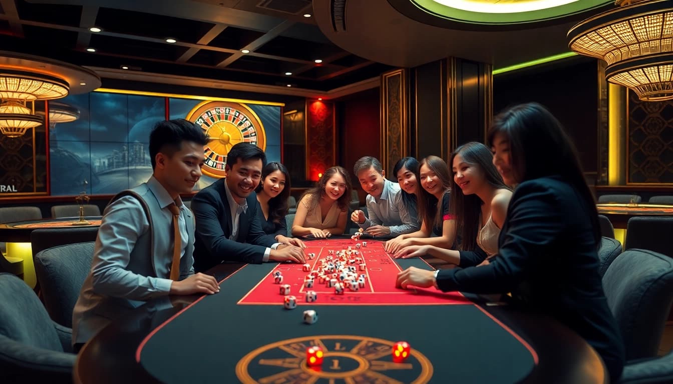 Players strategizing at the Tài Xỉu table, showcasing the excitement of https://taixiumd5.fan/ gaming.