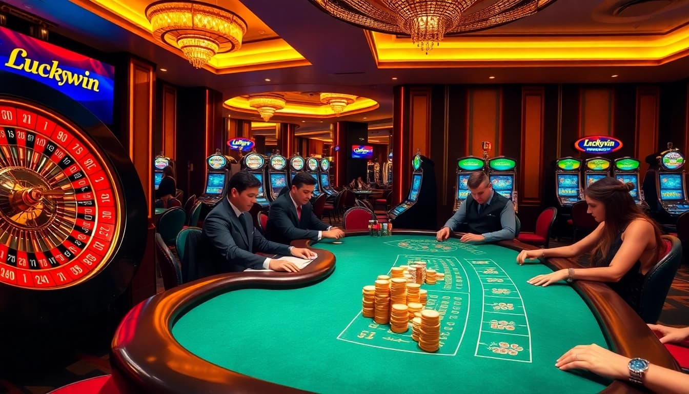 Experience the excitement of gaming at Luckywin casino with engaging slot machines and strategic poker play.