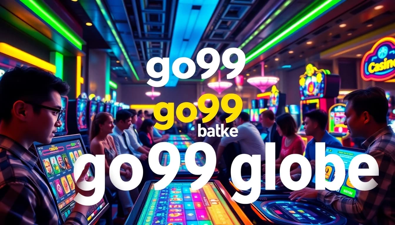 Engaging online gaming scene showcasing Go99 globe with dynamic players and vibrant casino games.