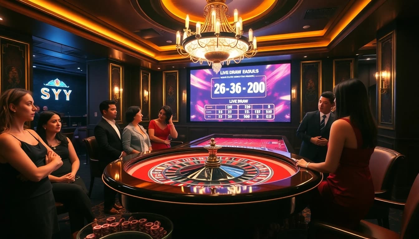 View live draw SDY event showcasing excitement in a luxurious casino setting.