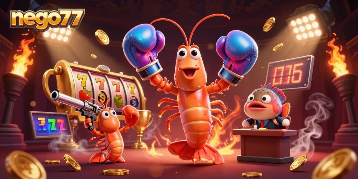 Nego77 showcases an exhilarating slot gaming experience with vibrant characters and dynamic elements.