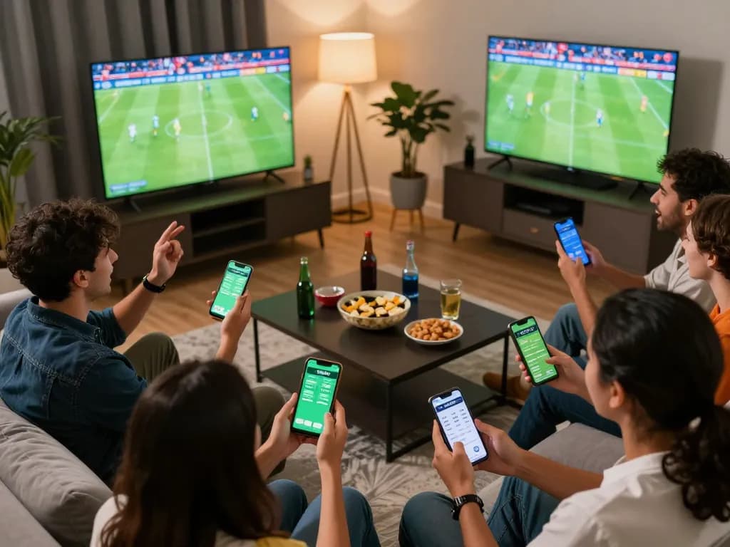 Cakhiatv users engaging with live sports betting during a thrilling football match