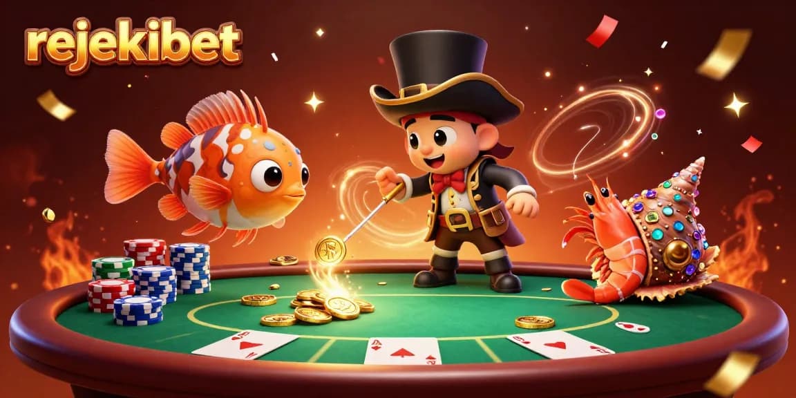 Win big with rejekibet in this vibrant casino scene featuring treasures and excitement!