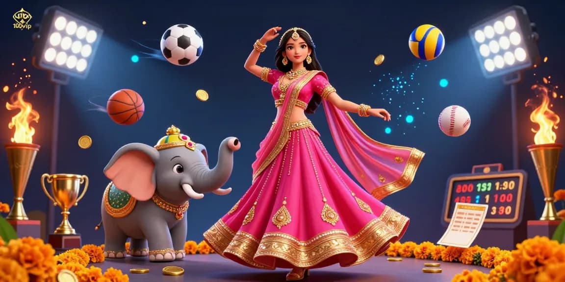 Experience thrilling gameplay at 100vip with stunning visuals of vibrant casino elements and sports excitement.