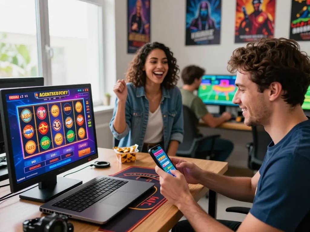 Players enjoying online games on go88, showcasing a thrilling gaming atmosphere with vibrant graphics.