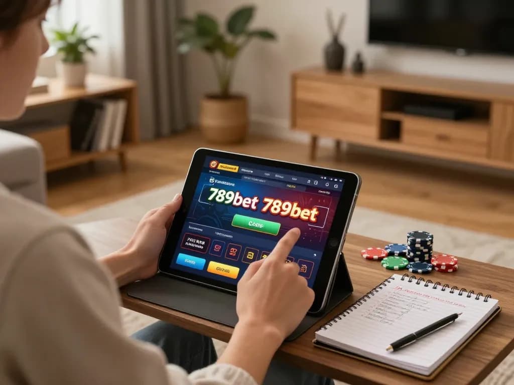 Play engaging games at 789bet in a stylish home environment, showcasing online gaming strategy.