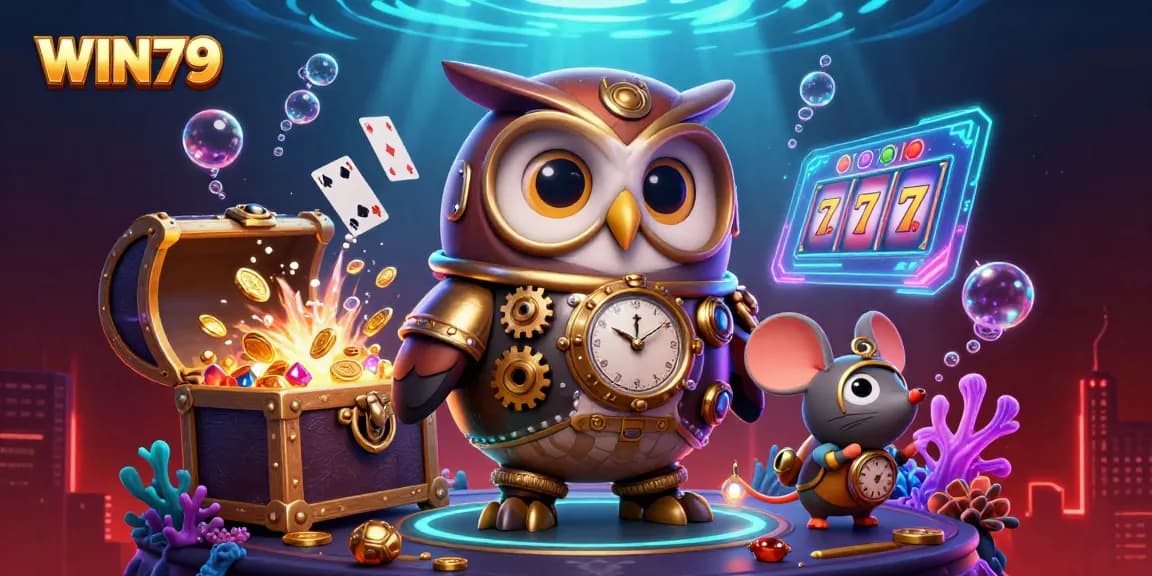 Experience thrilling winnings at WIN79 with vibrant casino treasure and dynamic slot elements.