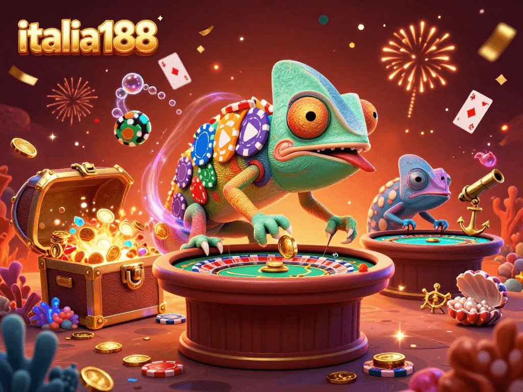 Itu adalah permainan slots di italia188 dengan koin emas dan elemen kasino yang menarik.
