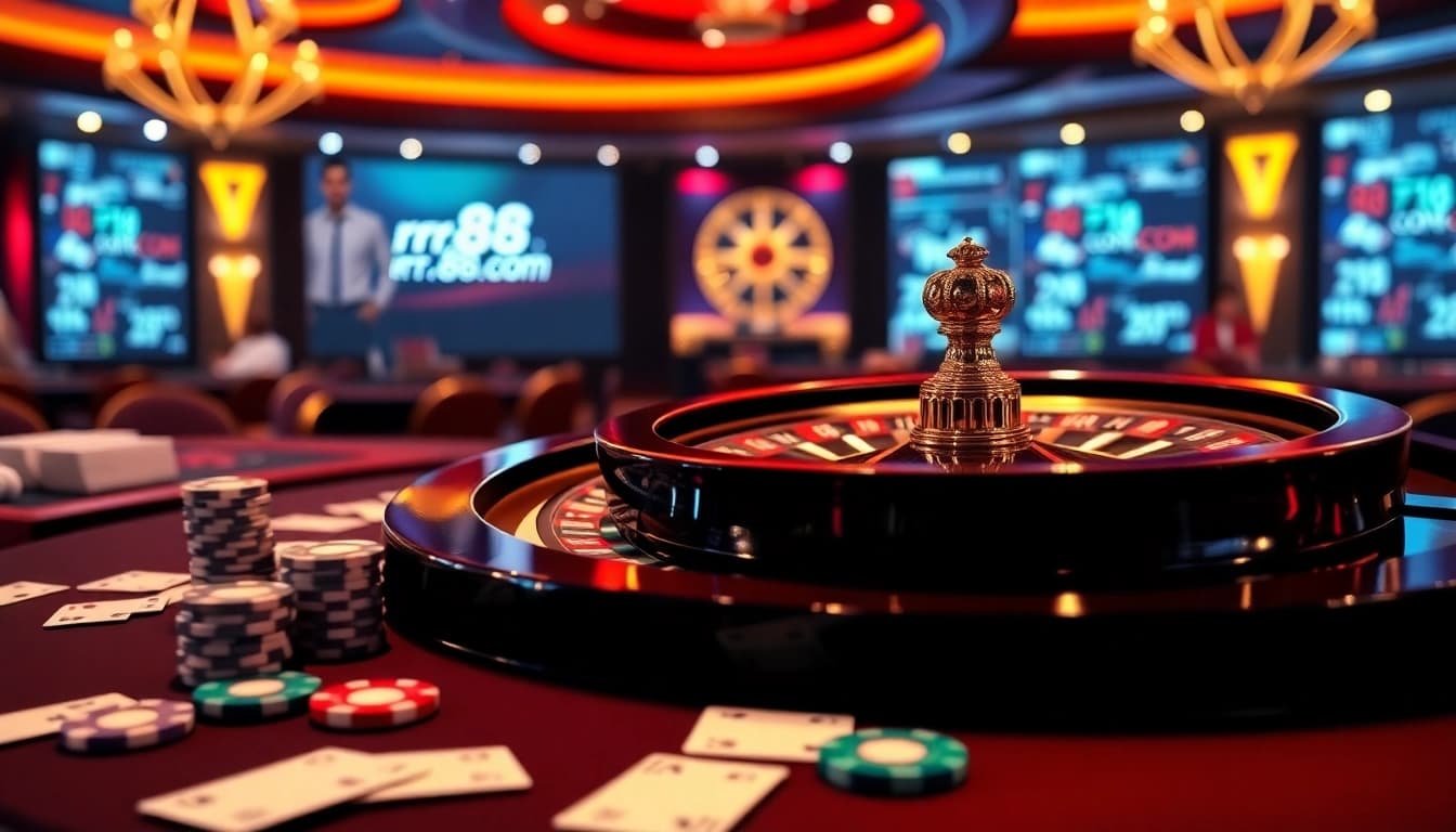 Engaging online casino scene at rr88.com showcasing thrilling gameplay and luxury.