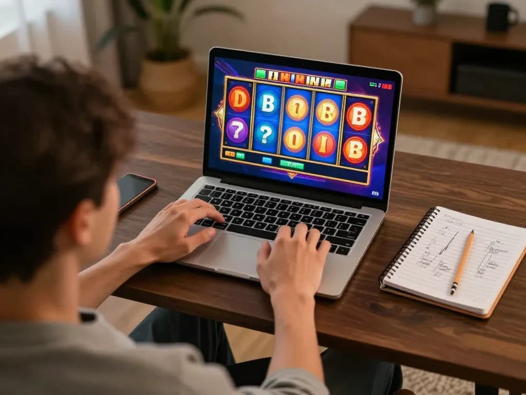 Agen Slot opportunities shown on a laptop screen during an online gaming session.
