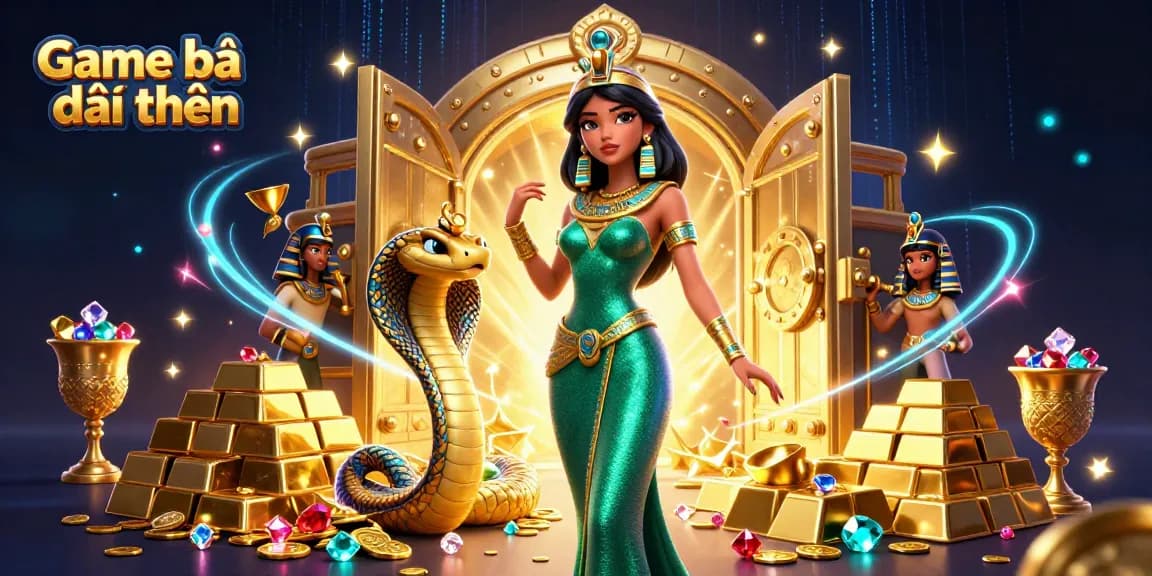 Experience the thrill of Game bài đổi thưởng with stunning visuals of casino-themed elements and characters.