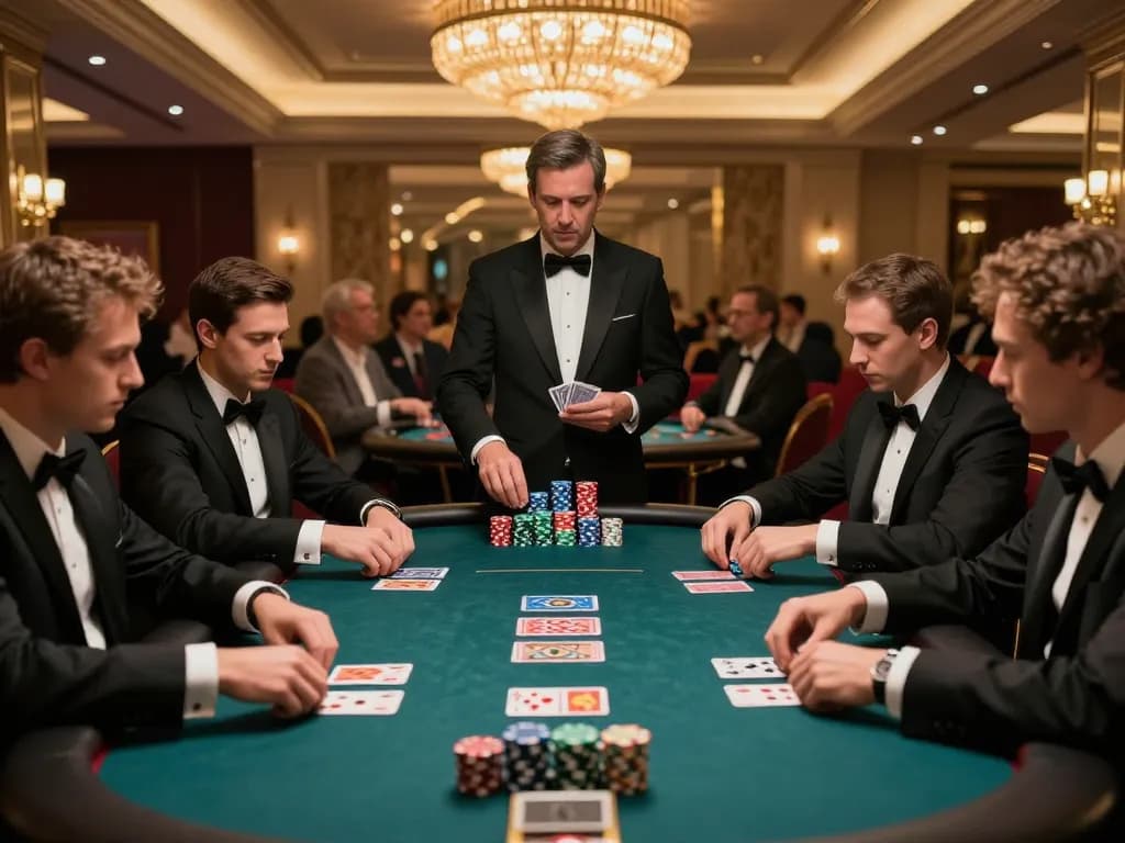 Tỷ lệ kèo nhà cái becoming evident as players strategize at a VIP poker table.