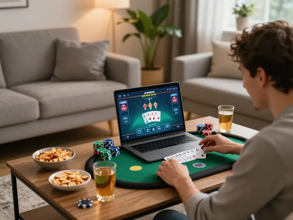 Engaging in a poker game on c168 com with an inviting atmosphere and strategic gameplay at home.