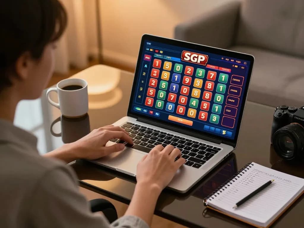 Check pengeluaran singapore today by viewing live draw results on a sleek gaming setup.
