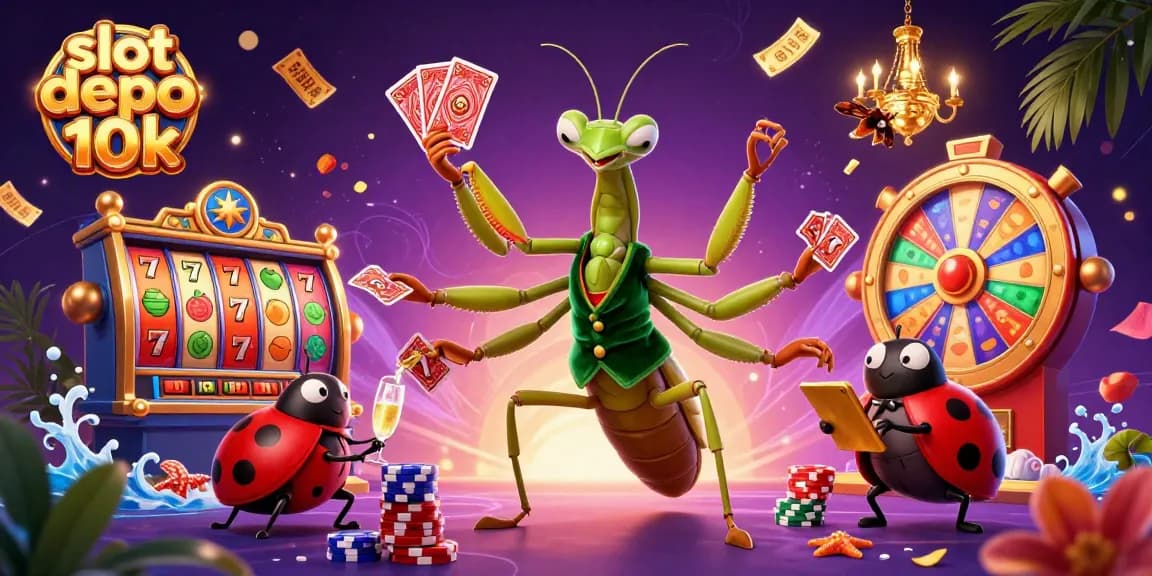 Experience slot depo 10k excitement with vibrant characters and dynamic gameplay elements in this illustration.