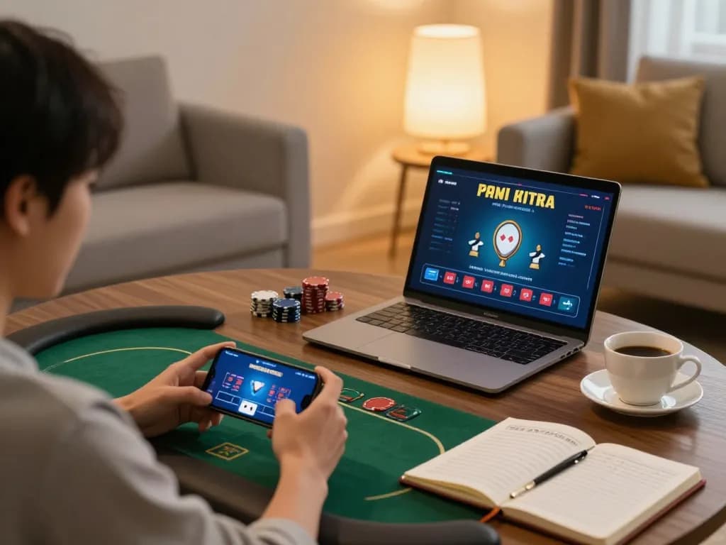 Alev casino player enjoying a live dealer game on their smartphone in a cozy home setting